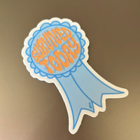 Survived Today Blue Ribbon Sticker